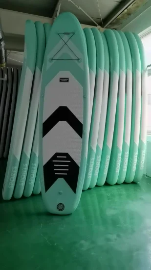 Prancha de stand up paddle inflável para pesca em água plana Sup de prancha de surf de fusão de dupla camada
