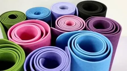 Exercício de treino esportivo antiderrapante personalizado ecológico sustentável biodegradável fitness yoga tapete de ioga preto reciclável TPE